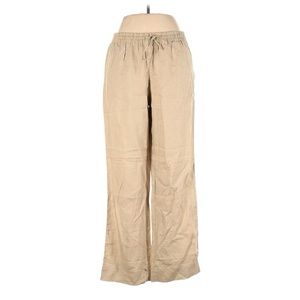 Jones New York Linen Tan High Rise Wide Leg Pants size Large